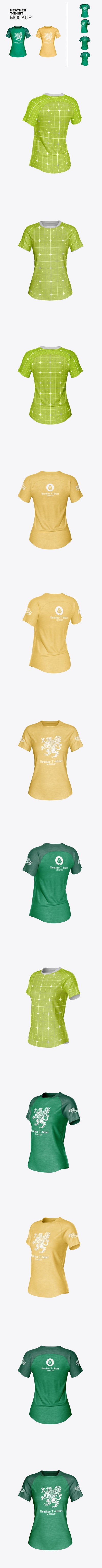 女士 Heather T 恤样机