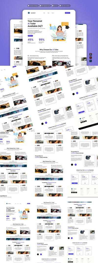 Learnly AI – 网站模板
