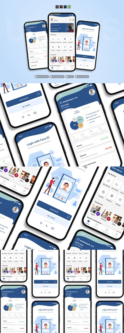 移动银行 – 移动应用 UI 套件