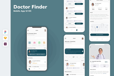 医生查找器移动应用 UI 套件