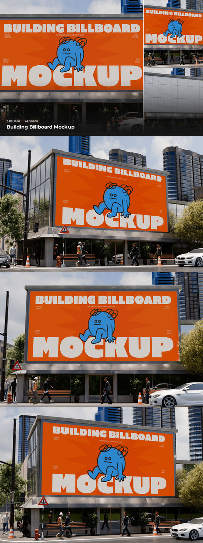 城市建筑广告牌模型