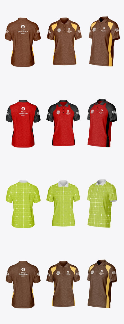 男士马球俱乐部衬衫样机