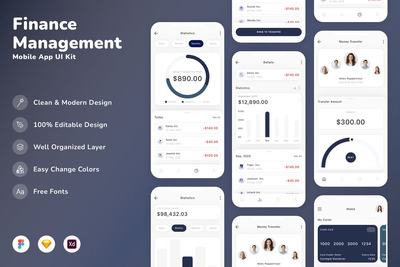 财务管理移动应用 UI 套件