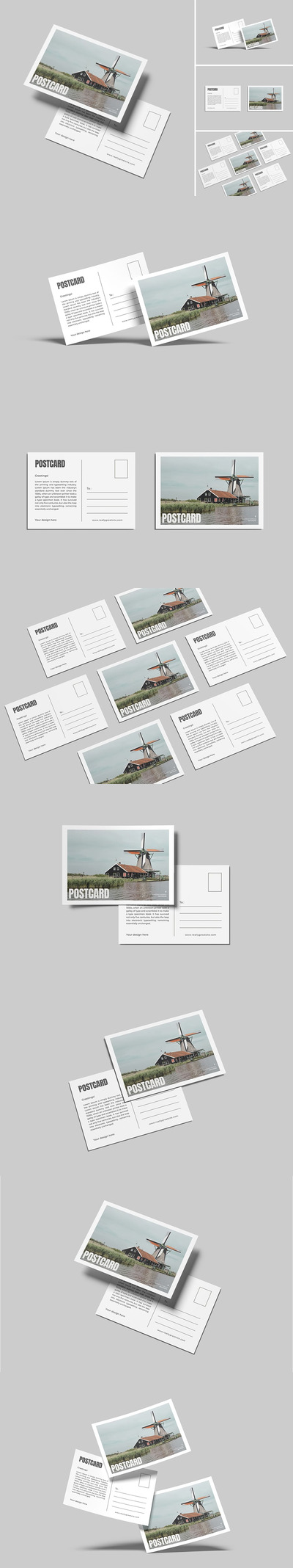 高质量明信片样机