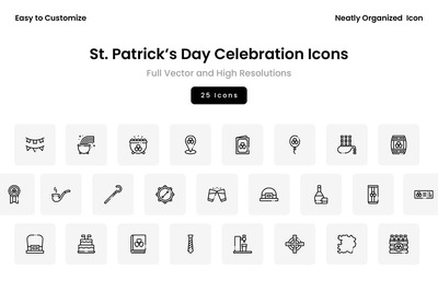 圣帕特里克节庆祝活动图标