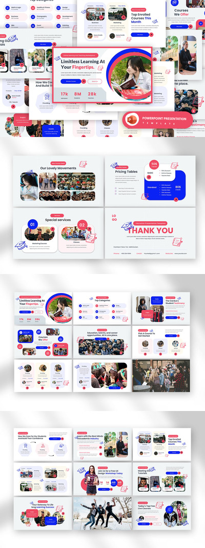 百万教育 PowerPoint 演示模板