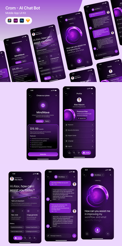 Crom – 人工智能聊天机器人移动应用