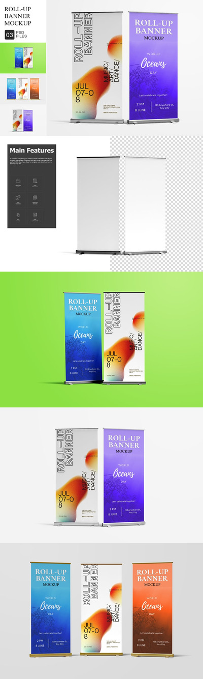 专业卷轴式横幅模型