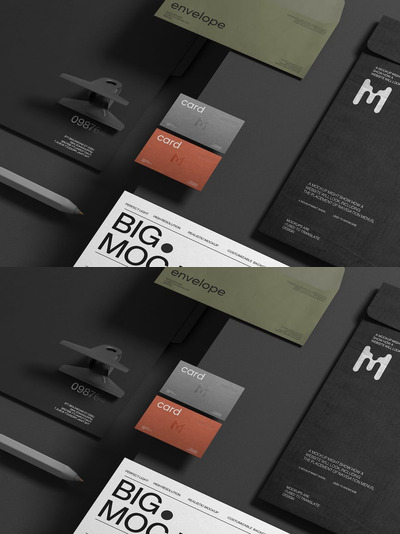 名片和文具品牌设计样机套装