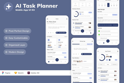 AI任务规划器移动应用UI套件