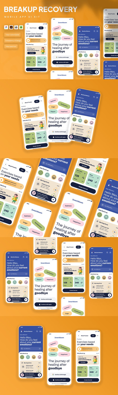 分手恢复移动应用 UI 套件