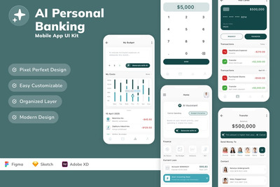 AI个人银行移动应用UI套件