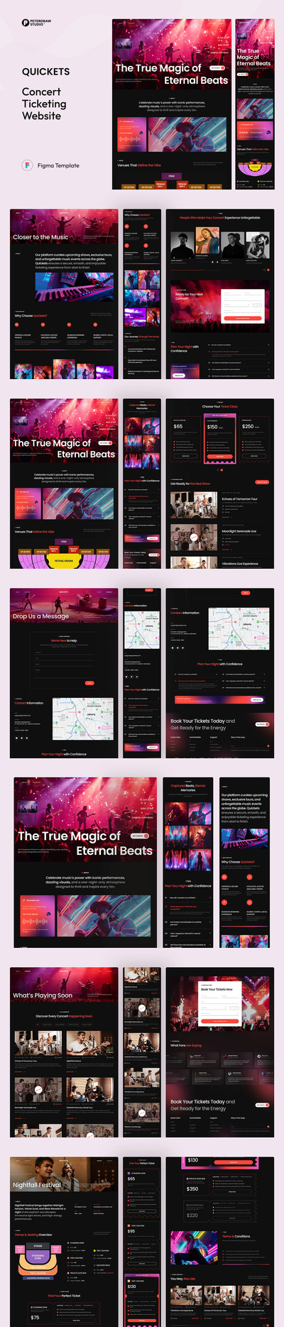 Quickets – 音乐会票务网站 UI Figma