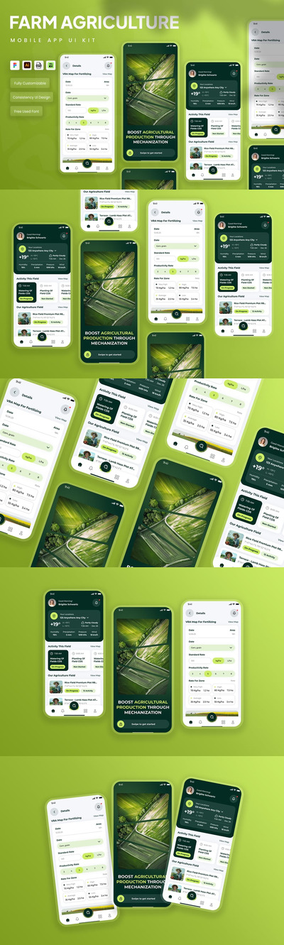农场农业移动应用 UI 套件