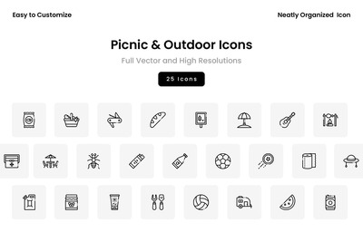 野餐和户外图标