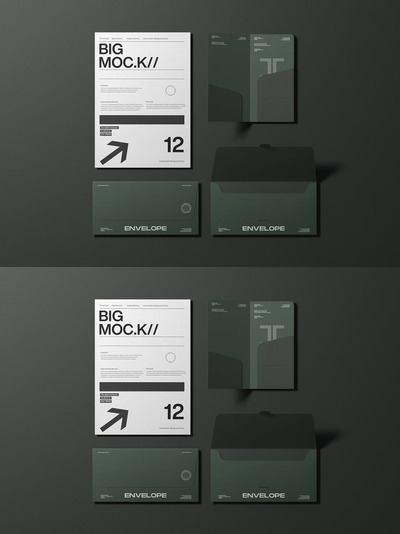 信纸和信封文具样机套装