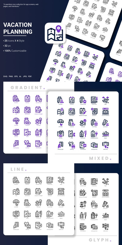 假期计划图标包