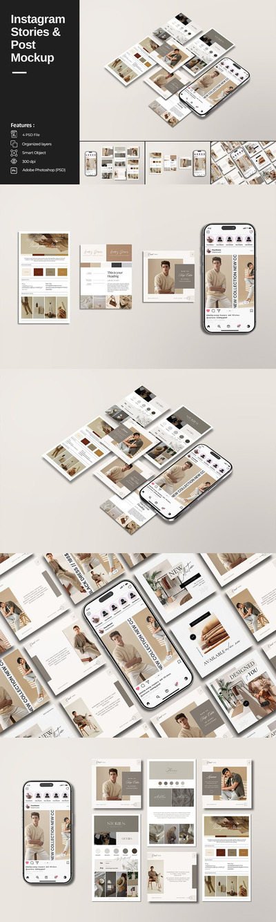 Instagram帖子和快拍模型