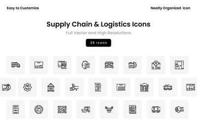 供应链和物流图标