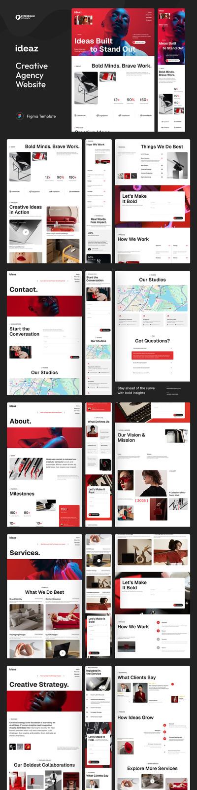 Ideaz – 创意机构网站 UI Figma 模板