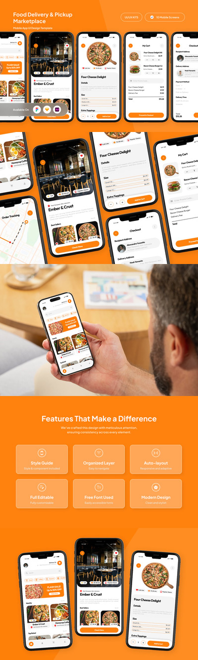 Delifood – 食品配送和自取市场应用