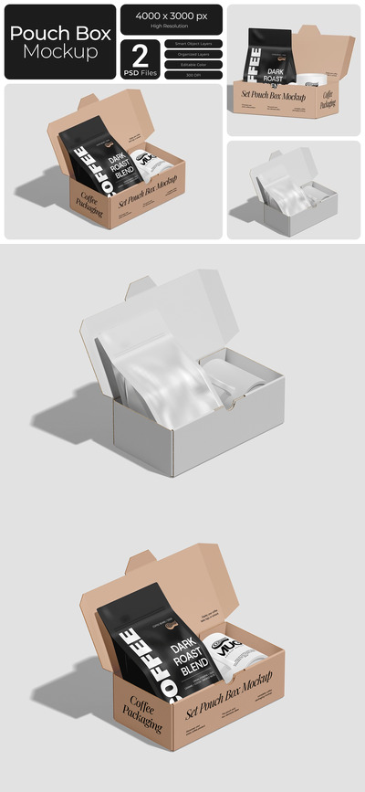咖啡包装套装袋盒模型