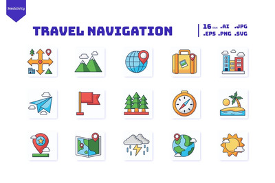 旅行导航图标