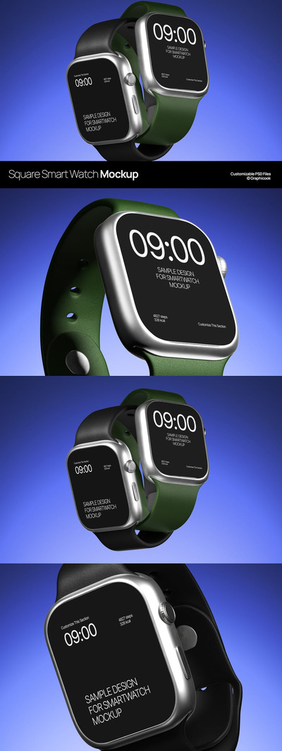 方形智能手表模型