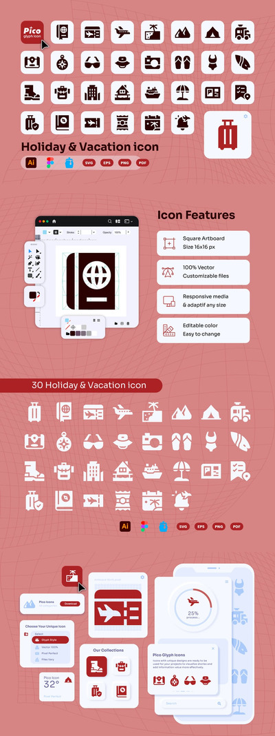 假日和度假图标
