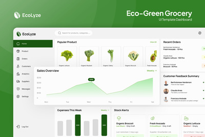 EcoLyze – 生态绿色杂货店仪表盘 Figma