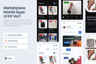 Marketplace 移动应用 UI 工具包 Vol.1 – Aimart