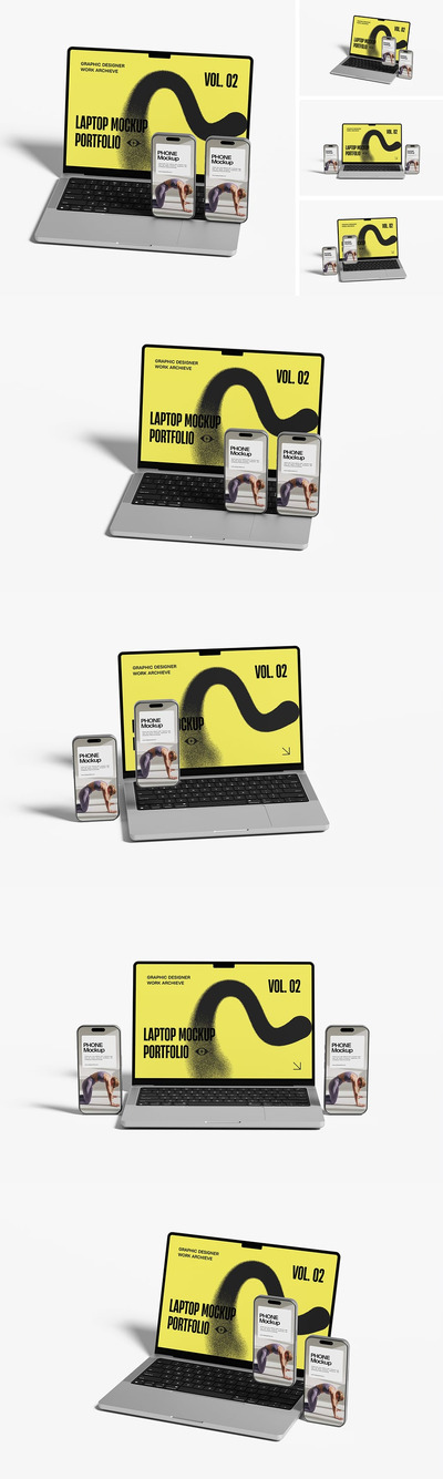 笔记本电脑和智能手机模型