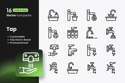 点击图标 – 16 个矢量轮廓