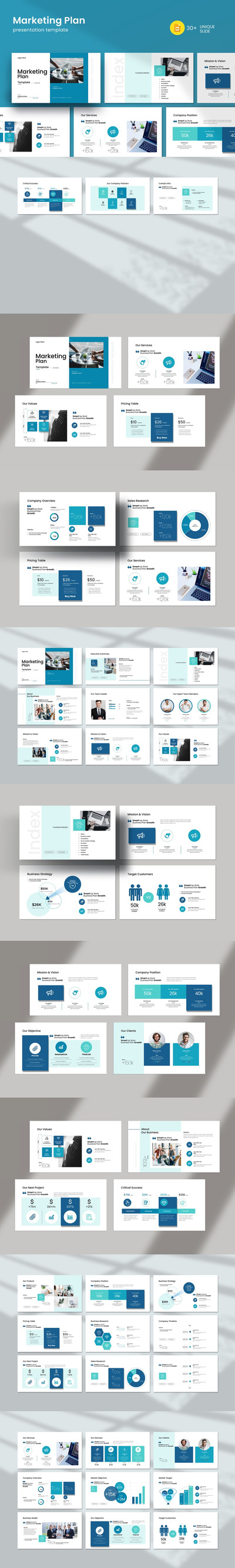 营销计划彩色谷歌幻灯片