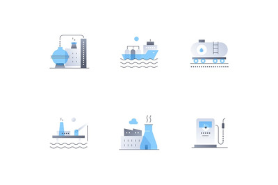 石油生产和运输——图标集