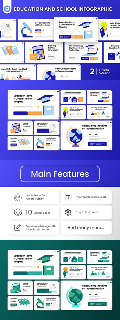 教育和学校信息图表主题演讲