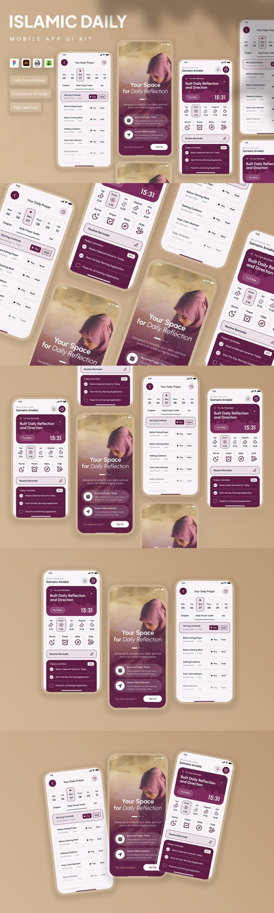 伊斯兰日报应用移动应用UI套件