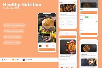 健康营养移动应用 UI 套件
