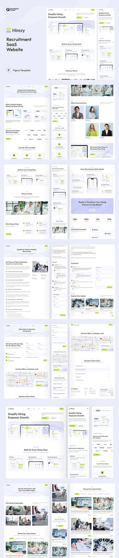 Hirezy – 招聘 SaaS 网站 UI Figma