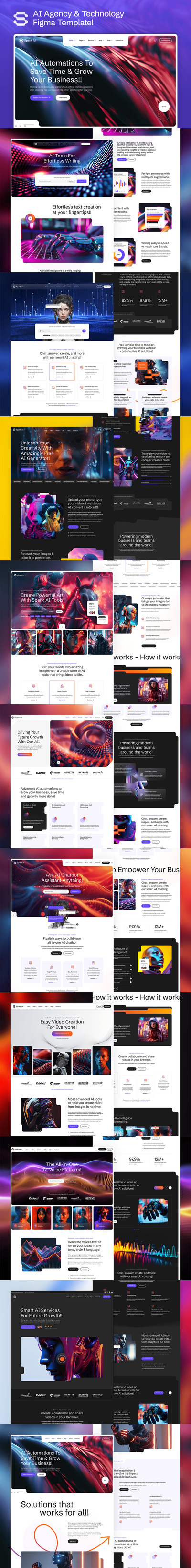 Spark AI – AI 机构与技术 Figma 模板