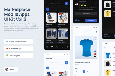 Marketplace 移动应用 UI 工具包 Vol.2 – Aimart