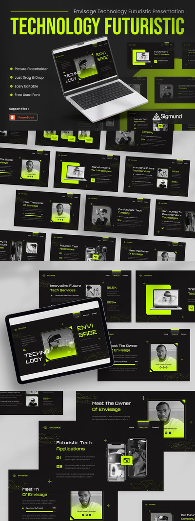 展望科技未来主义 PowerPoint 模板