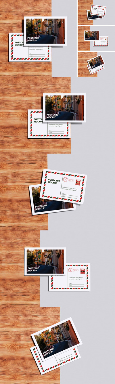 明信片样机套装
