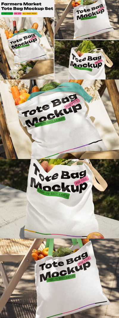 农贸市场手提袋样机套装