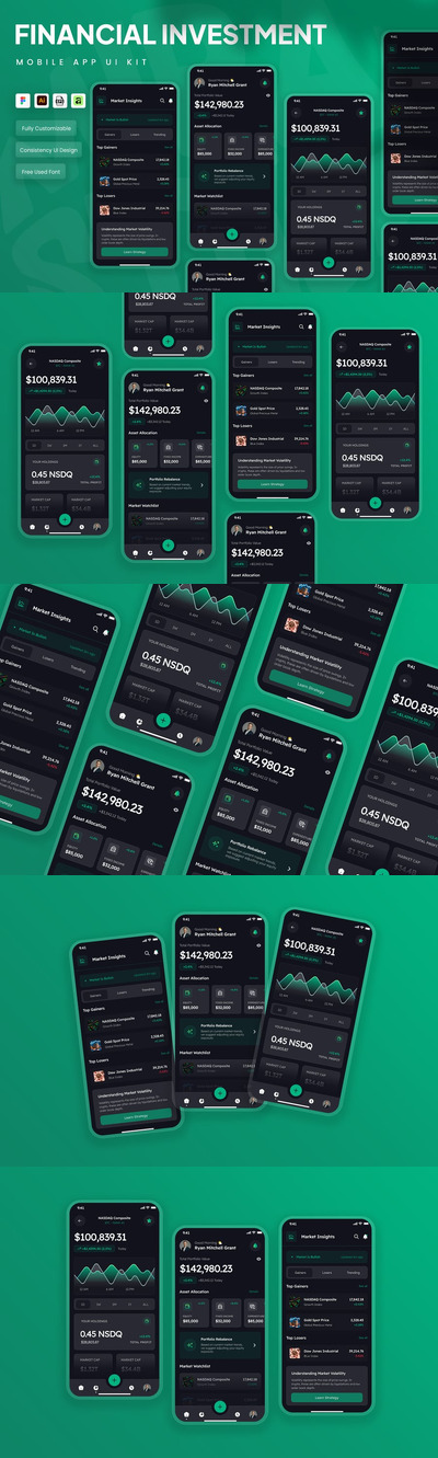 金融投资移动应用 UI 套件