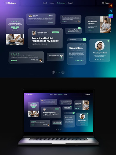 客户评价、评论和报价模板