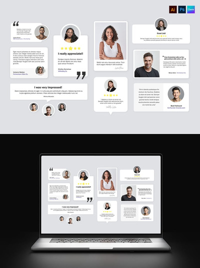 客户评价、评论和报价模板