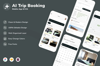 AI旅行预订移动应用UI套件