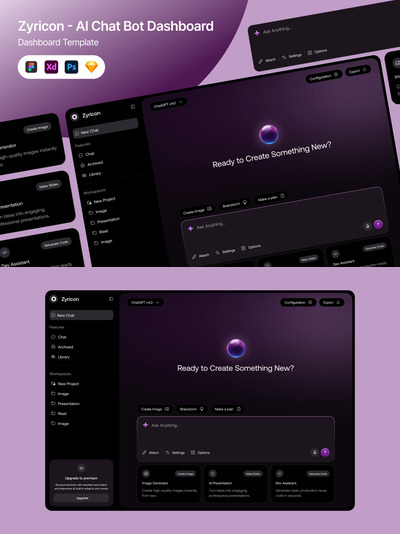 Zyricon – AI聊天机器人仪表盘UI套件