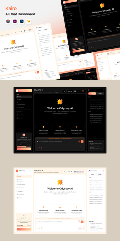 Kairo – AI 聊天机器人仪表板 UI 套件